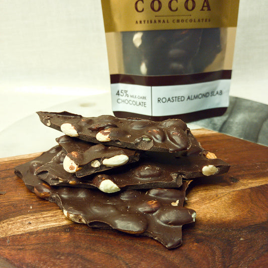 45% Milk-Dark Roasted Almond Slab
