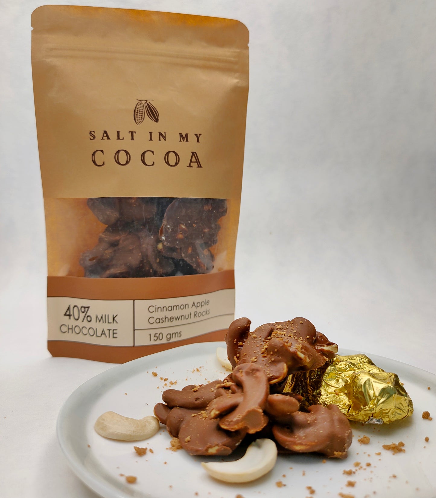 40% Cinnamon Apple & Cashew nut Rocks (Kerala bean)