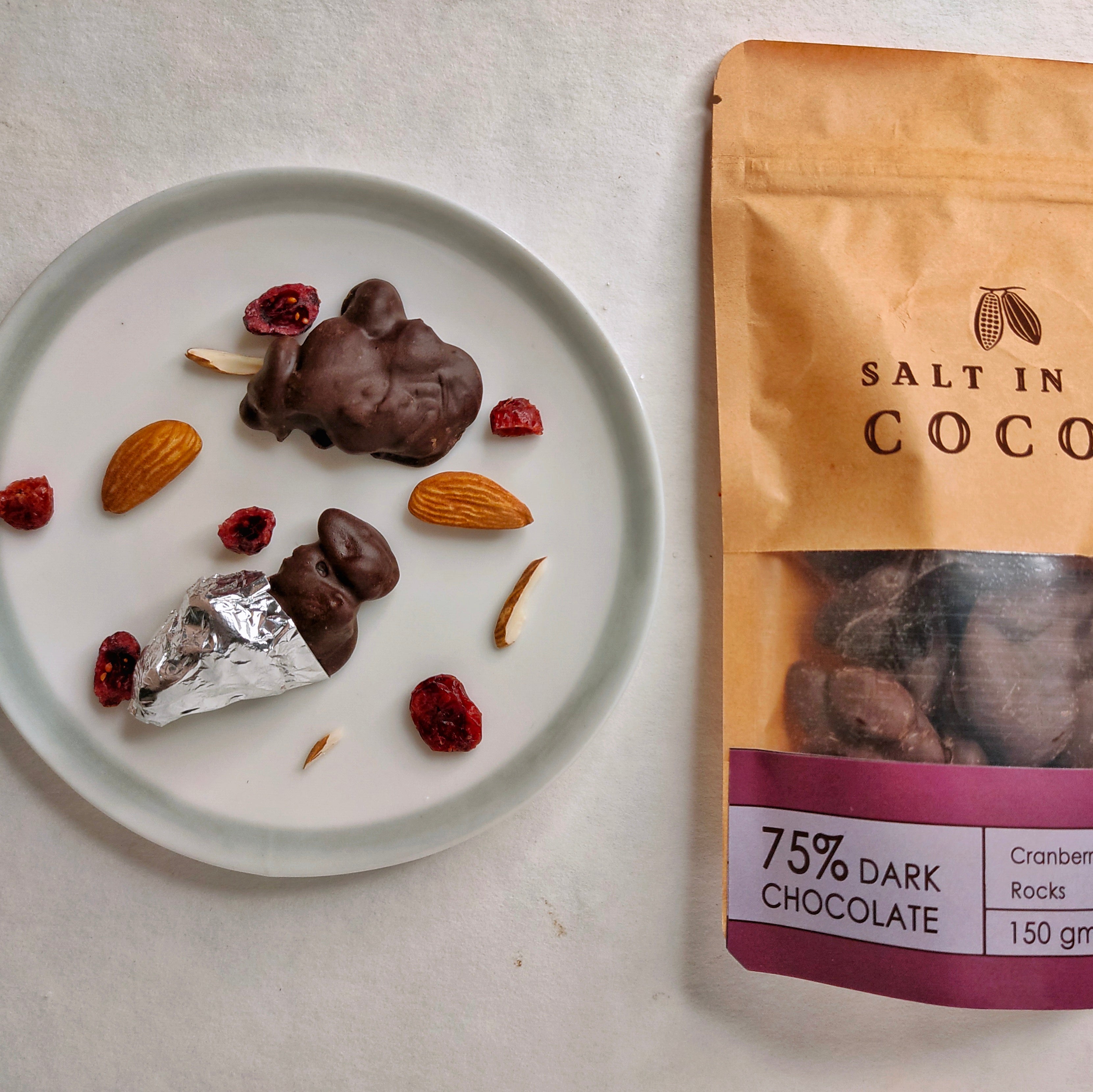 Roasted Rocks 75% Cranberry & Roasted Almond Rocks – Salt In My Cocoa