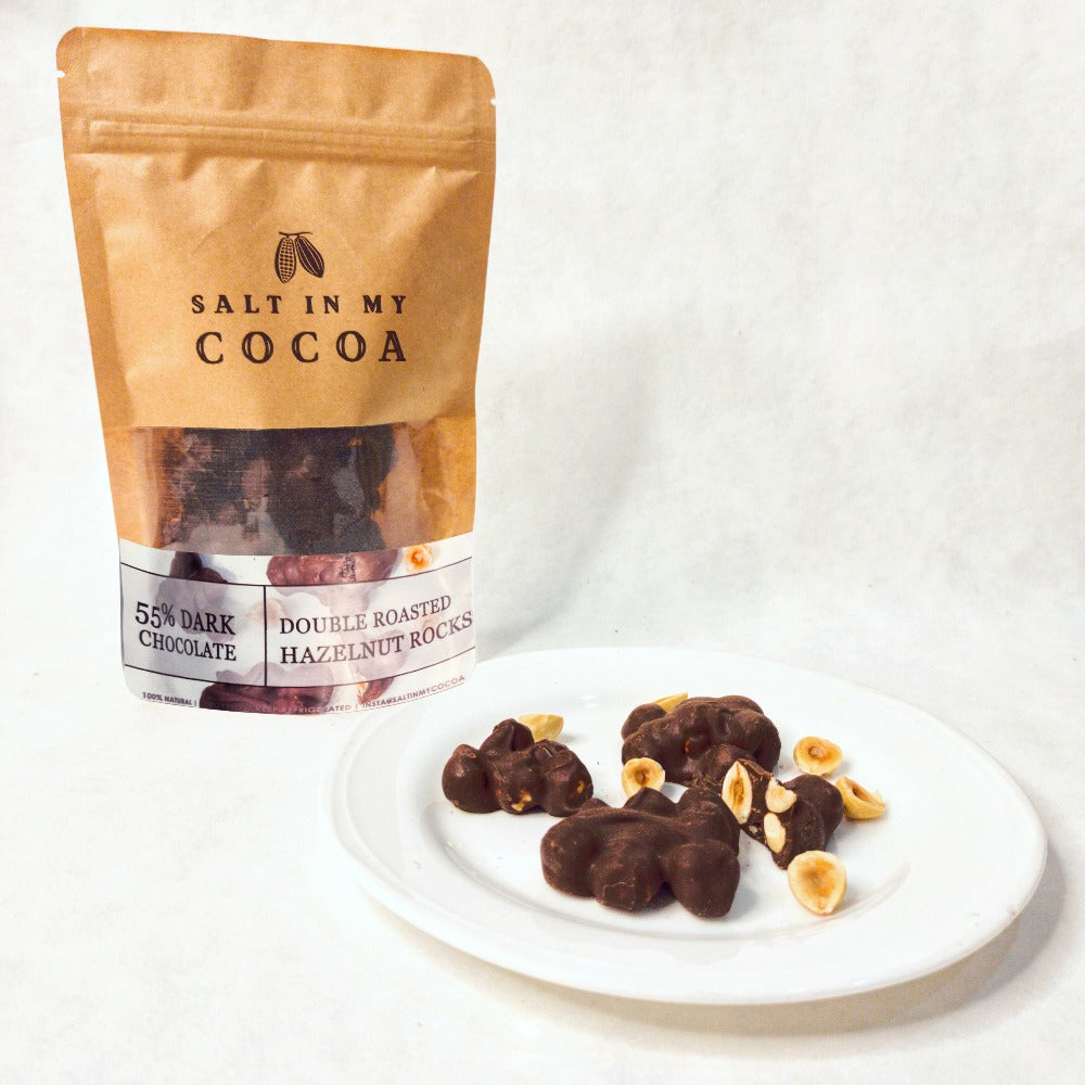 Roasted Rocks 50% Double Roasted Hazelnut Rocks – Salt In My Cocoa