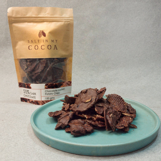 50% Dark Chocolate coated Potato Chips