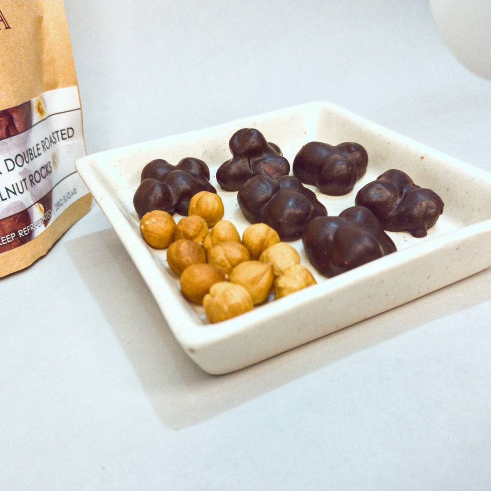 Roasted Rocks 50% Dark Stevia Double Roasted Hazelnut Rocks – Salt In My Cocoa
