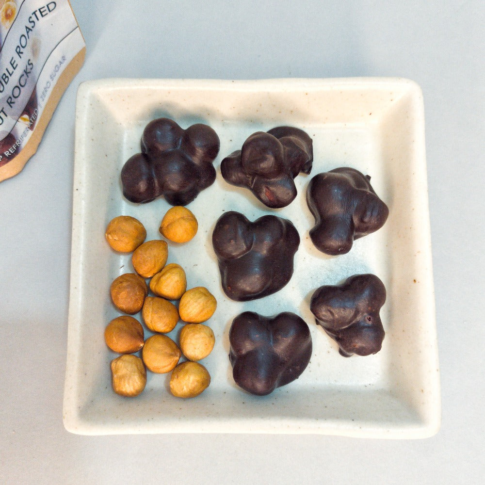 Roasted Rocks 50% Dark Stevia Double Roasted Hazelnut Rocks – Salt In My Cocoa